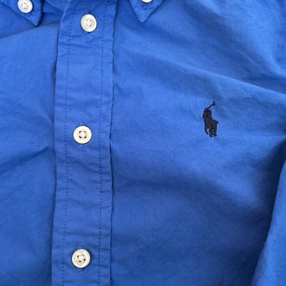 Ralph Lauren boy size 4/4T blue long sleeve button-down - Picture 2 of 5